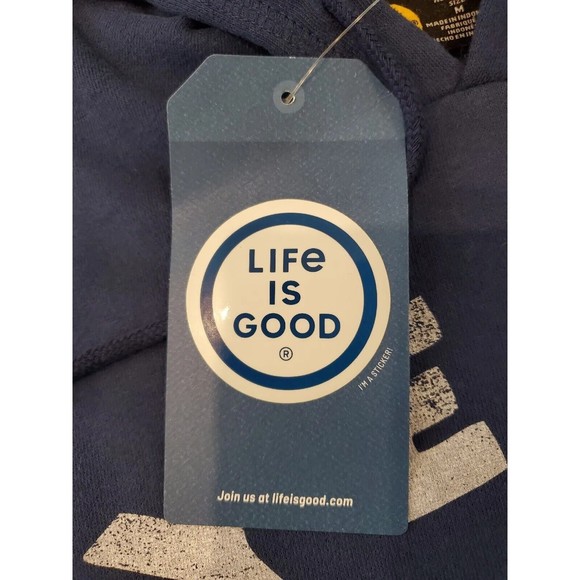Life Is Good Yeah Buoy Hoodie Sweatshirt Soft Cotton Mens Sz M Navy Blue NEW NWT - Picture 12 of 14